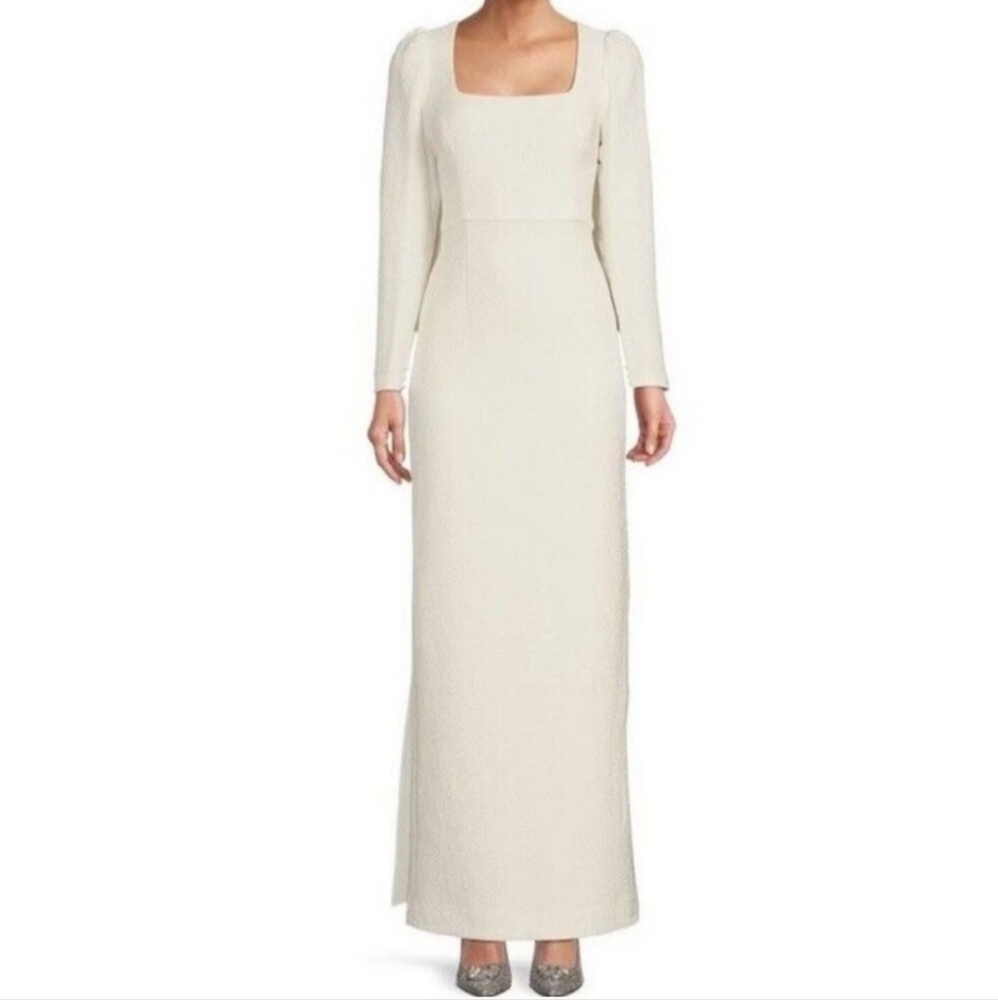 ANTONIO MELANI Cream Long Sleeve Wedding Dress